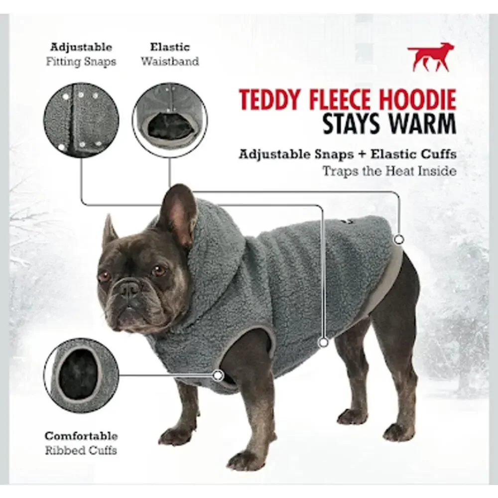2XL Teddy Fleece Dog Hoodie Gray Warm Winter Pet Coat Jacket XXL New